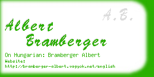 albert bramberger business card